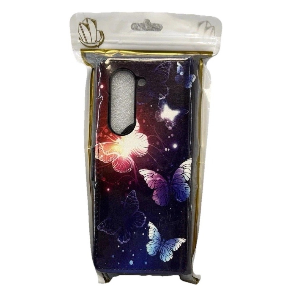 Phone Case Samsung Galaxy Z Fold 6 Case Hinge Cover Butterfly Wallet Phone Case - Picture 1 of 11